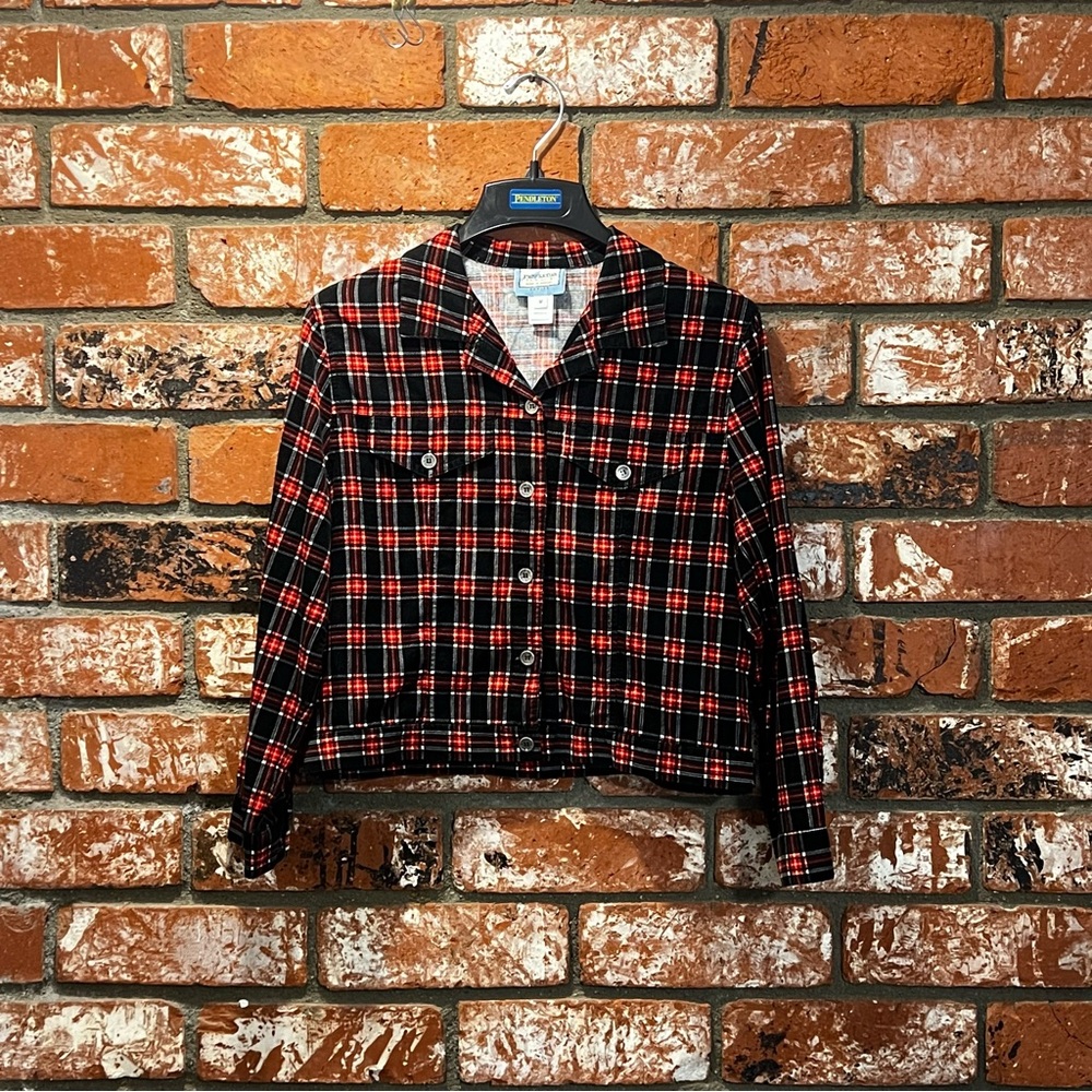 Pendleton Black and Red Plaid Jean Jacket